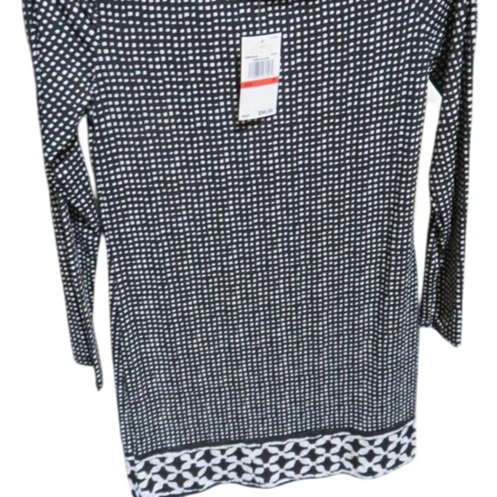 Michael Kors Core of Kors jersey petite long sleeve  polka dot boatneck dress NW - Picture 5 of 9